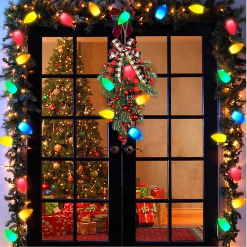 Supernoor C9-50LED-LIGHTS 50 Led C9 Christmas Lights,26.5Ft C9 Christmas Lights Battery Operated C9 Christmas String Lights Timer 8 Lighting Modes thumb #5