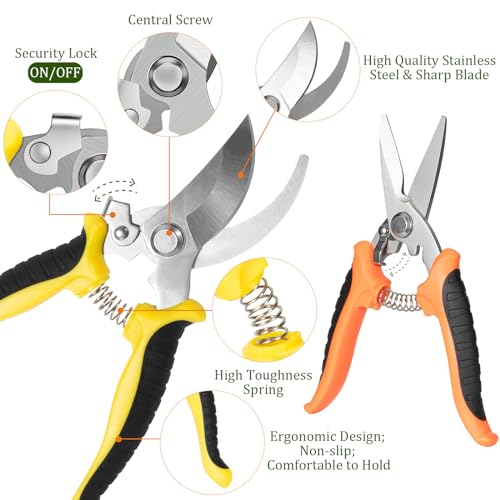 Glvsae GARDENING SCISSORS 001 3 Pack Pruning Shears thumb #5