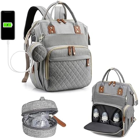 Soreli Grey Nappy Changing Bag Backpack Cover
