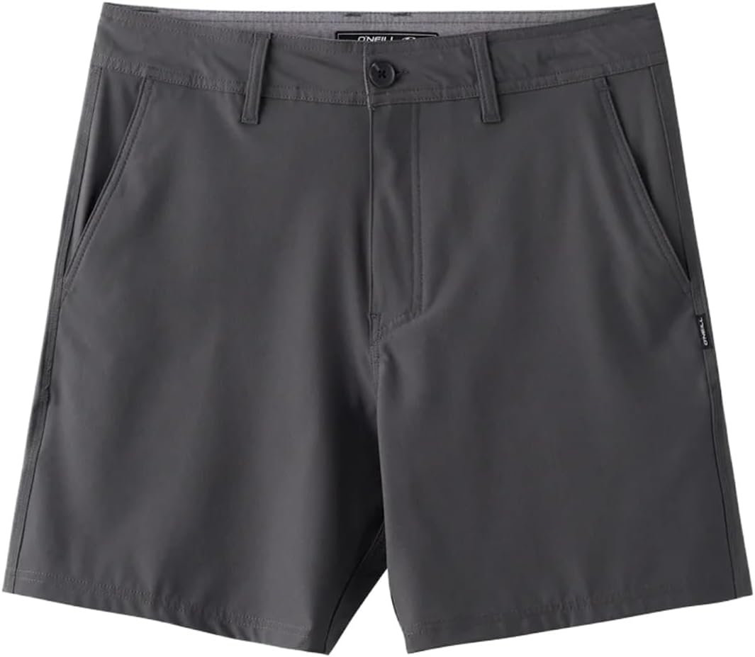 O'Neill Reserve Solid 17 GRA 38 - Men's Dry-Fit Sweat Resistant Active Athletic Hybrid Short - Beach Lifestyle