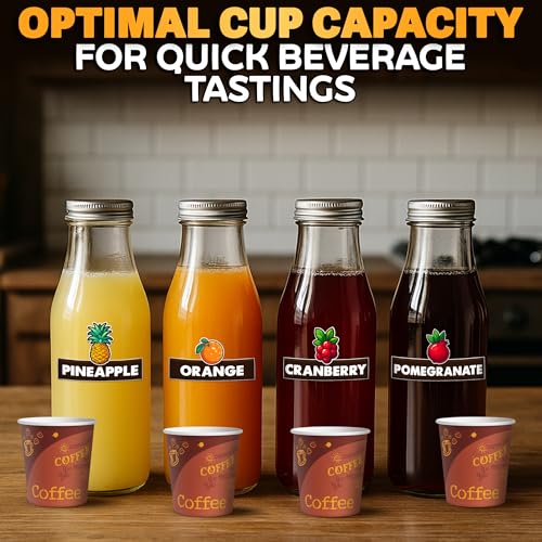 200-Pack 3 oz Disposable Espresso Cups &ndash; Small Espresso Paper Cups for Hot Drinks | Compact and Durable Great for Coffee, Tea, Summer Beverage Shots, for Home, Office, Graduatio Events & On-the-Go Use