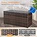 VINGLI Upgraded Version 132 Gallon Outdoor Storage Box, Patio Rattan Deck Box, Wicker Storage Bench for Indoor, Outdoor, Pool, Balcony, Yard, Garden, Brown