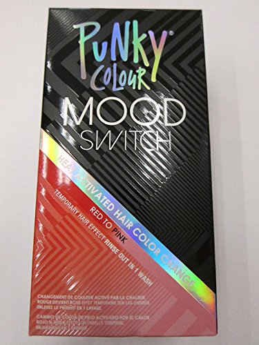 Punky Colour Mood Switch Heat Activated Hair Color, Red to Pink (Pack of 2)