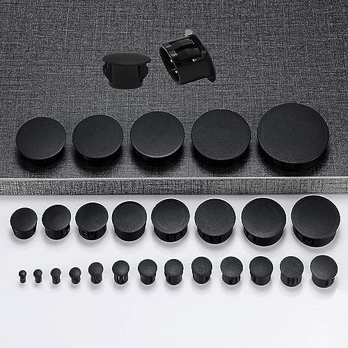 Image of Various Size - Nylon Plastic Hole Plug Round Drill Hole for Holes Cabinet Hole Plugs Black (19 mm - 20 pcs No Box