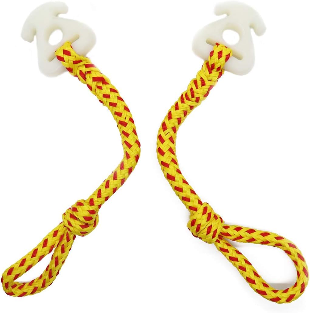Zodazoqa2Pcs Boat Tube Towable Rope Quick Connector, Water Towable Tubes Rope Connector for Tubing, Skiing, Wake Boarding with Seadoo, Jet ski, Waverunner Water Sports (Red&Yellow)