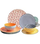 Set Stoviglie In Ceramica LEHAHA 12 Pezzi – Piatti E Ciotole Per 4 Persone, Microonde E Lavastoviglie