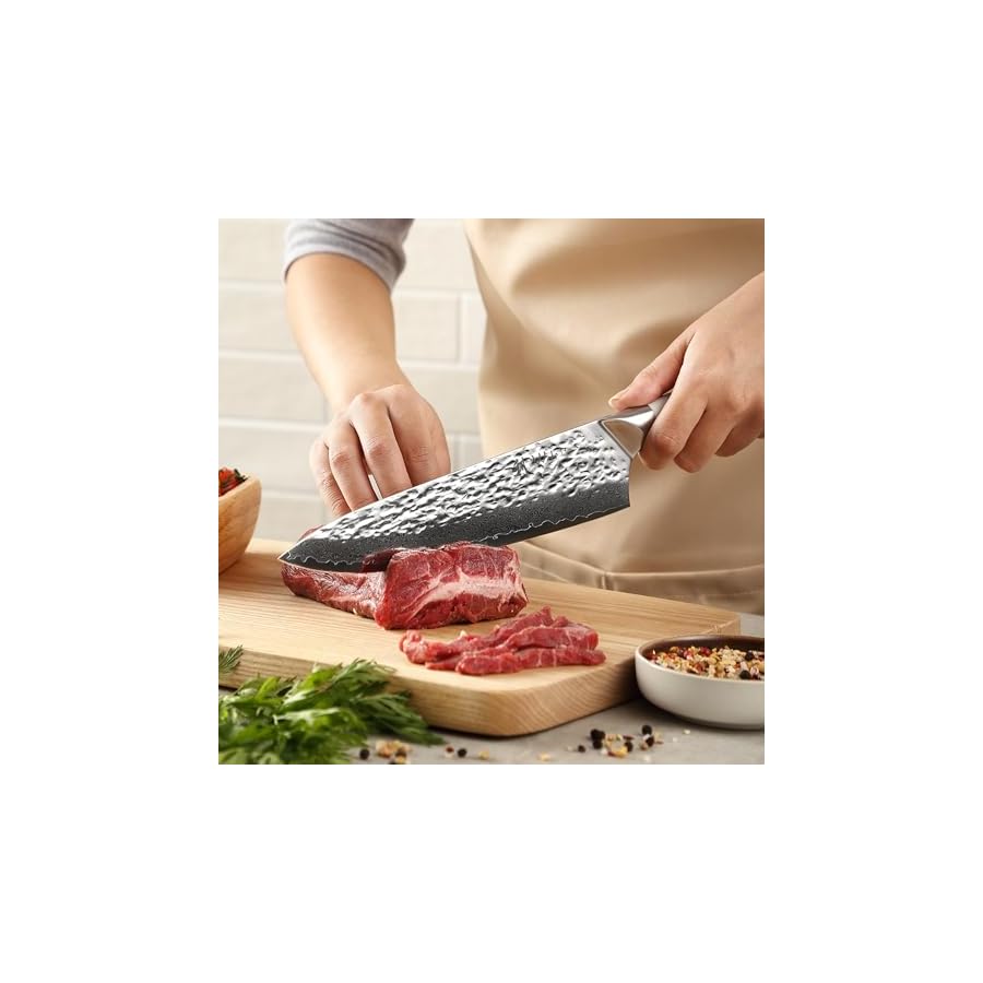 Wakoli-Damascus-Kitchen-Knife-Set-5-Piece-Professional-Chef-Knife-Set-made-from-67-Layers-of-Damascus-Steel-with-VG10-Core-Knives-Set-for-Kitchen-with-White-G10-Handles-in-Gift-Box-Pearl-Blanche Wakoli Damascus Kitchen Knife Set, 5-Piece Professional Chef Knife Set made from 67 Layers of Damascus Steel with VG10 Core, Knives Set for Kitchen with White G10 Handles in Gift Box (Pearl Blanche)