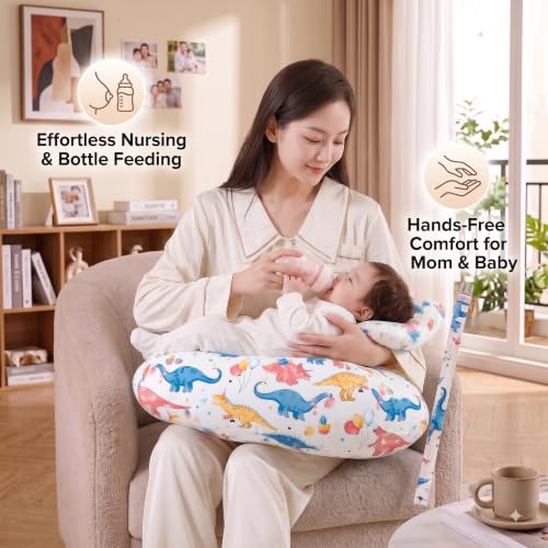 Image of Proliva Feeding Pillow for New Born Baby with Detachable Cover Breast Feeding & Maternity Nursing Pillow for Breastfeeding Support for Baby Feeding Pillow for Mom