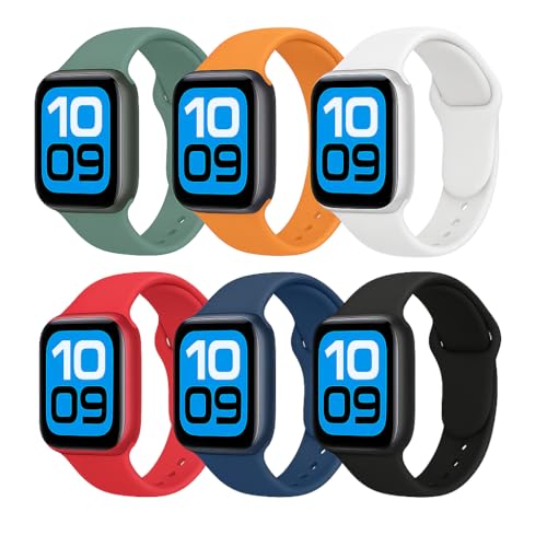 Image of MINX Smart Watch Strap Compatible for Apple Watch Band 38mm / 40mm / 41mm / 42mm / 44mm / 45mm / 49mm Series 9 /8 / 7 /6 / 5 /4 / 3 /2 / 1 SE Soft Silicone (Combo Packs)