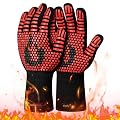 Onlyfire BBQ Gloves 1472°F Heat Resistant Grill Gloves Fireproof Oven Gloves for Cooking, Grilling, Barbecue, Smoker, Baking, Frying, Red