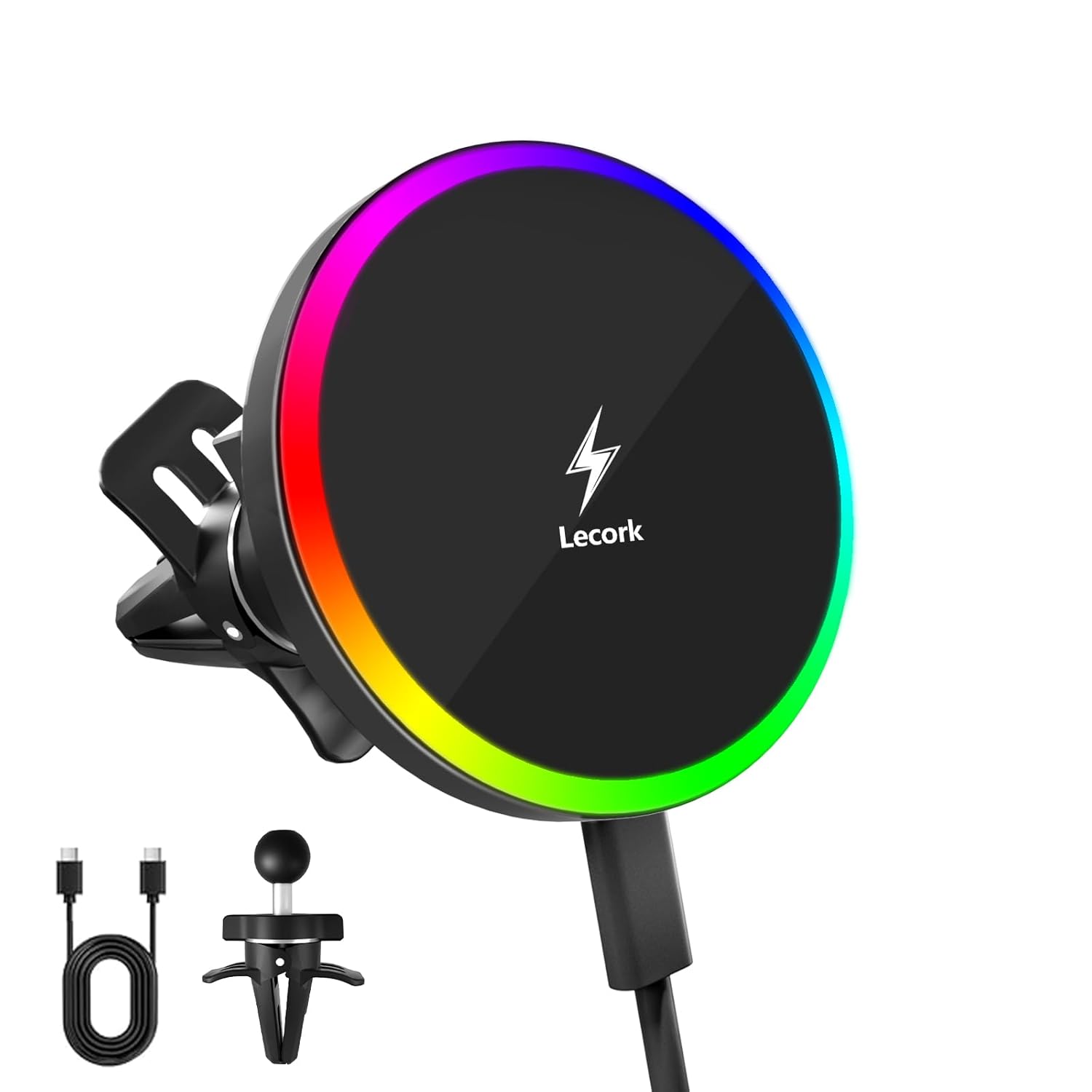 Lecork for Magsafe Car Mount 15W Magnetic Wireless Charger for iPhone Magsafe Air Vent Car Holder Charger for