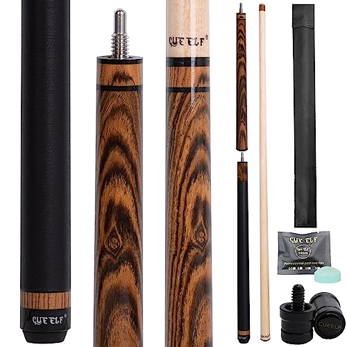 CUEELF Heavy Hitter Jump Break Pool Cue 3-Piece Jump/Break Pool Cue Stick Zebra Wood Pool Stick 23 oz Break Pool Cue (GSW, 21 oz)
