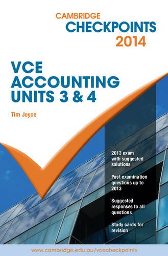 Cambridge Checkpoints VCE Accounting Units 3 and 4 2014 and Quiz Me ...