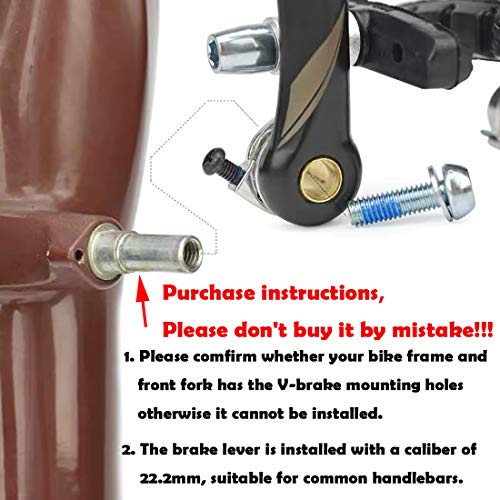 Farbetter Bike Front & Rear Brake Levers, Brakes Cables, V-Brake Caliper Kit, Bicycle Bike V-Brake Set, Advanced Edition (Black) #TOP6