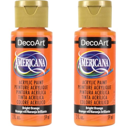 Deco Art Americana Acrylic Multi-Purpose Paint, Bright Orange, 59 ml (Pack of 2)