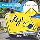 TIESOME Baby on Board Auto Warnschilder, 2 Stück Sicherheits Autoschild mit Saugnäpfen Abnehmbarer Kinder-Sicherheitswarnaufkleber für das Auto Gelb süß Baby on Board Aufkleber Auto (Stil 1)