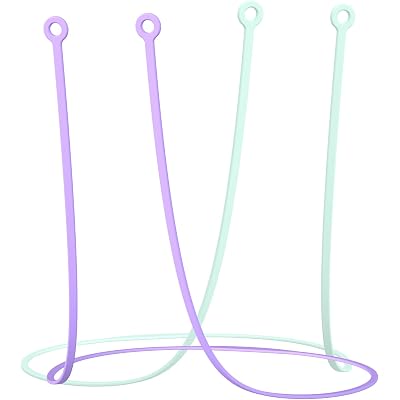 2 Pcs Earplugs Cord, Silicone Anti-Lost Earplug Lanyard, Compatible with Quiet/Engage/Experience/Vibes, Safety Connector Strap Works with Most Earplugs (Purple & Green)
