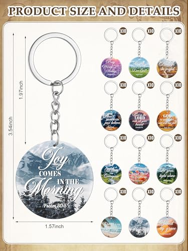 Image of Janmercy 120 Pcs Acrylic Christian Keychain Bulk Floral Bible Verse Keychain Religious Scripture Jewelry Gifts for Women Men