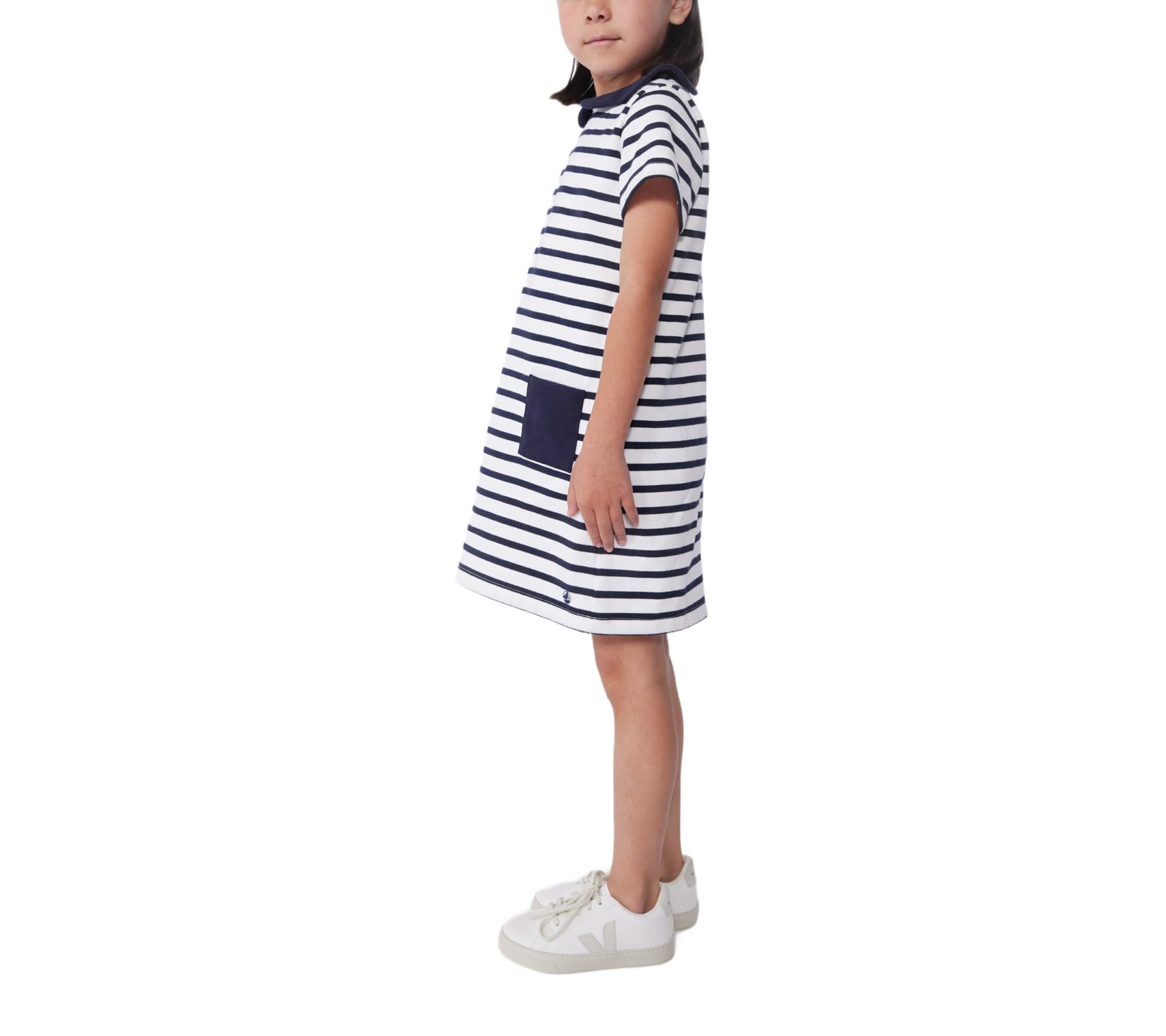 Petit Bateau Vestido de Manga Corta para Niñas