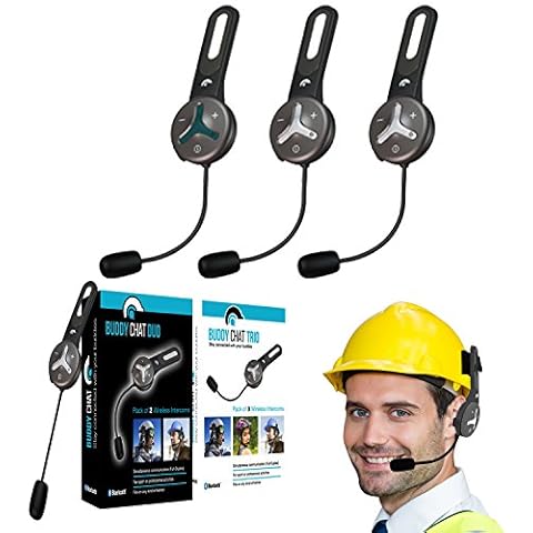 BuddyChat Trio - Gegensprechanlage mit 3X Bluetooth Module mit Reichweite bis 1km - Freisprechanlage mit DSP-Geräuschunterdrückung und Smartphone-Verbindung Cover