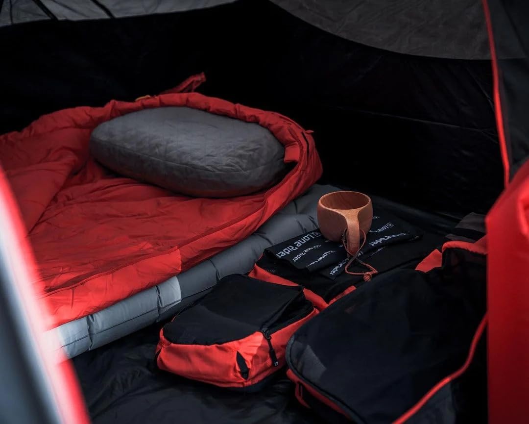 Lone Rider Cubi da Imballaggio a Compressione - Set 5 Pezzi | Borse multi-misura con mesh, cerniere espandibili & tessuto RipStop 210D. Organizer per bagagli, viaggio & bucato.