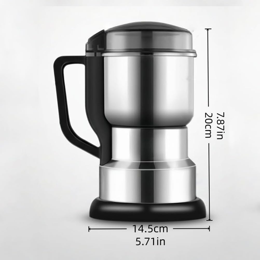 Machine À Écraser Multifonction, Moulin À Grains Électrique avec Couteau Et Brosse en Acier 6 Lames, Vitesse Réglable De 35 000 TR/Min Et Capacité De 50 À 400 G, pour Assaisonner Les Grains Café