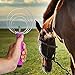 PUMEXFE 4 Rings Curry Comb Horse Brush Scraper Reversible Stainless Steel Livestock Shedding Comb with Soft Touch Grip (Pink)