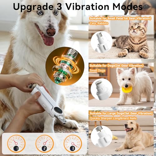 Dog Nails Clippers & Grinders - 2in1 Trimmer with LCD Display and LED Lights Cat Claw Nail File with Protective Guard Rechargeable Electric Pet Toenail Silent Grooming Pro - Image 5