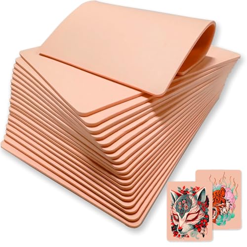 3MM Tattoo Practice Skins CINRA Fake Skin Practice 20Pcs Tattoo Skin Practice 8x6 Double Sides Tattoo Skins Soft Rubber Blank Microblading Eyebrow Practice Skin for Tattoo Practice Tattoo Supplies