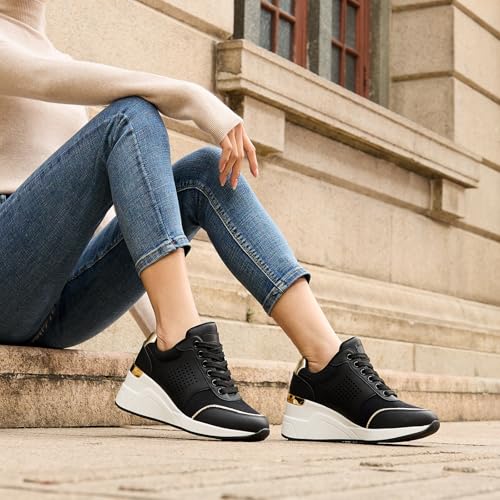 Image of Cestfini Wedge Sneakers for Women - Wedge Tennis Shoes Non-Slip Women Fashion Sneakers
