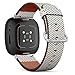 CJBROES Replacement Leather Watch Band, Compatible with Fitbit Versa 3 and Fitbit Sense of Wristband Bracelet Accessory - Monochrome-Graphic