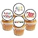 Produktbild 48 Happy Birthday, Alles Gute zum Geburtstag, Friseur, Essbare PREMIUM Dicke GEZUCKERTE Vanille, Reispapier Mini Cupcake Toppers, Cake Pops, Cookies für Wafer