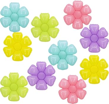 10 Pcs Daisy Balloons, Flower Theme Party Supplies Flower Aluminum Foil Balloons for Daisy Theme Birthday Baby Shower Wedding Party Decorations Supplies