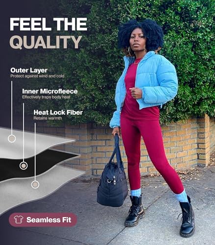 image for Thermajane Long Johns Thermal Underwear for Women Fleece Lined Base La