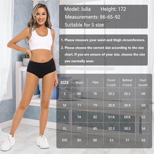 Homord Radunterhose Damen Gepolstert Gemütlich Fahrradunterhose Damen Atmungsaktiv Radsportunterwäsche mit 4D Sitzpolster-M