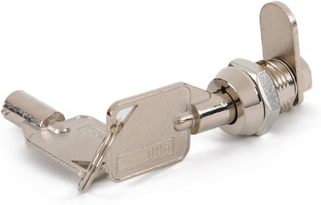 JK306 Mini Quarter Turn Latch Mailbox Metal Cabinet Tubular Rotatable Tongue Cam Lock 10mm 1Pcs