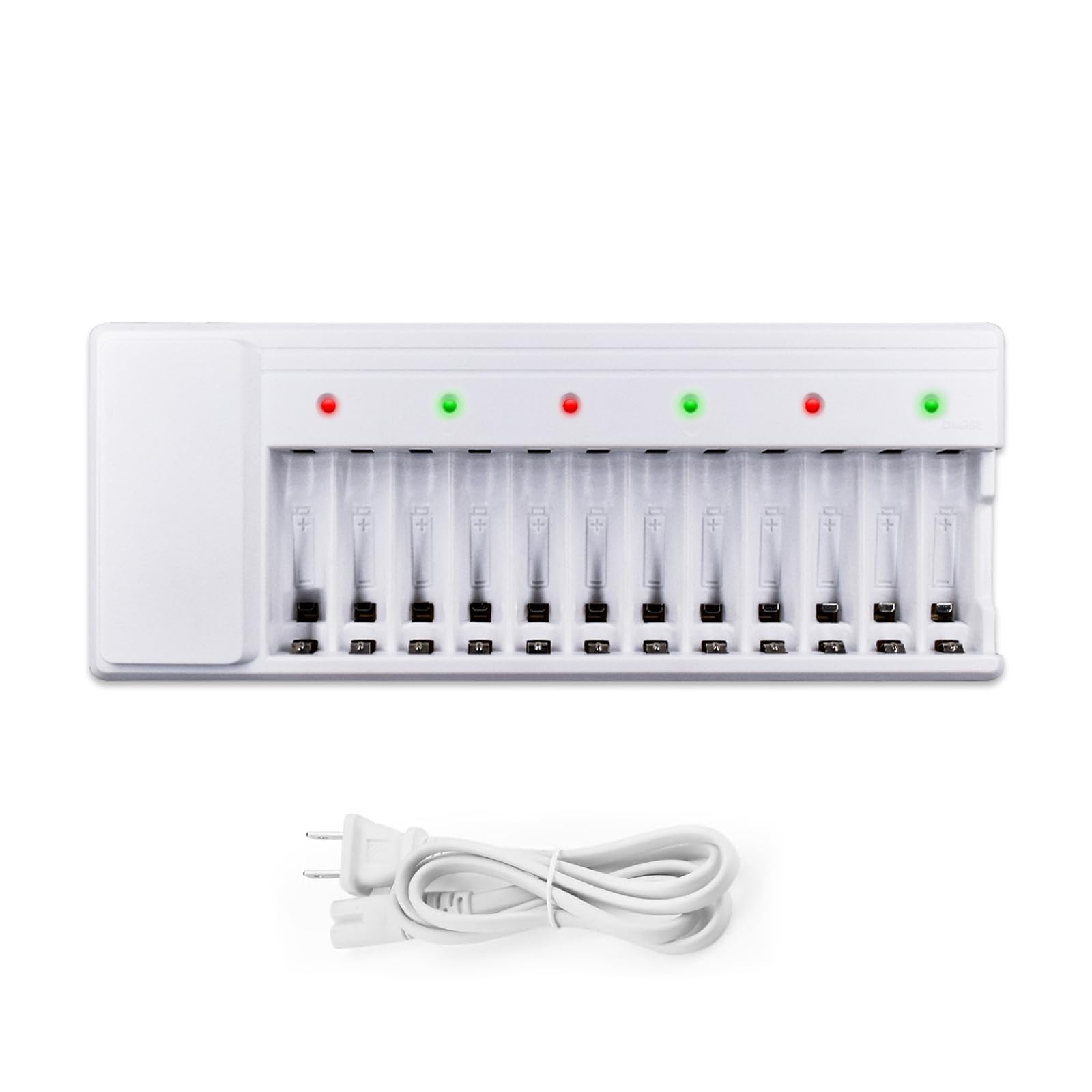 Palowextra AA AAA Rechargeable Battery Charger 12 Bay Independent Slot LED Smart Charger for 1.2V Ni-MH Ni-CD Double A Triple A Batteries Charger