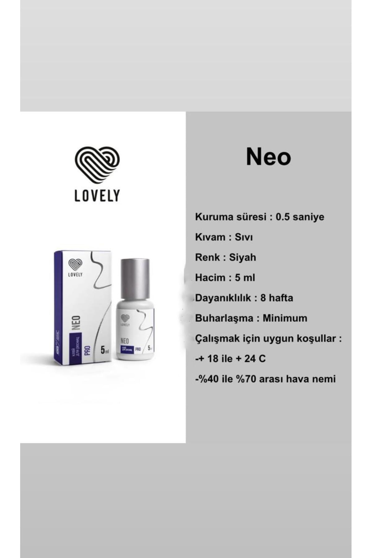 Fontenay Lovely Professional Neo Ipek Kirpik Yapıştırıcı 5Ml