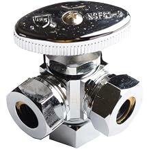 Three Way Angle Stop 5/8Comp x 3/8S.J. x 3/8OD.