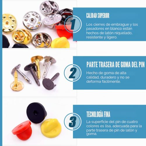 Miniatura 3 de Glarks 430 Piezas De 7 Tipos De Tachuelas De Embrague De Mariposa, Parte Trasera De Plástico Con Pines, Para Solapas, Barras De Servicio, Joyería Y Manualidades