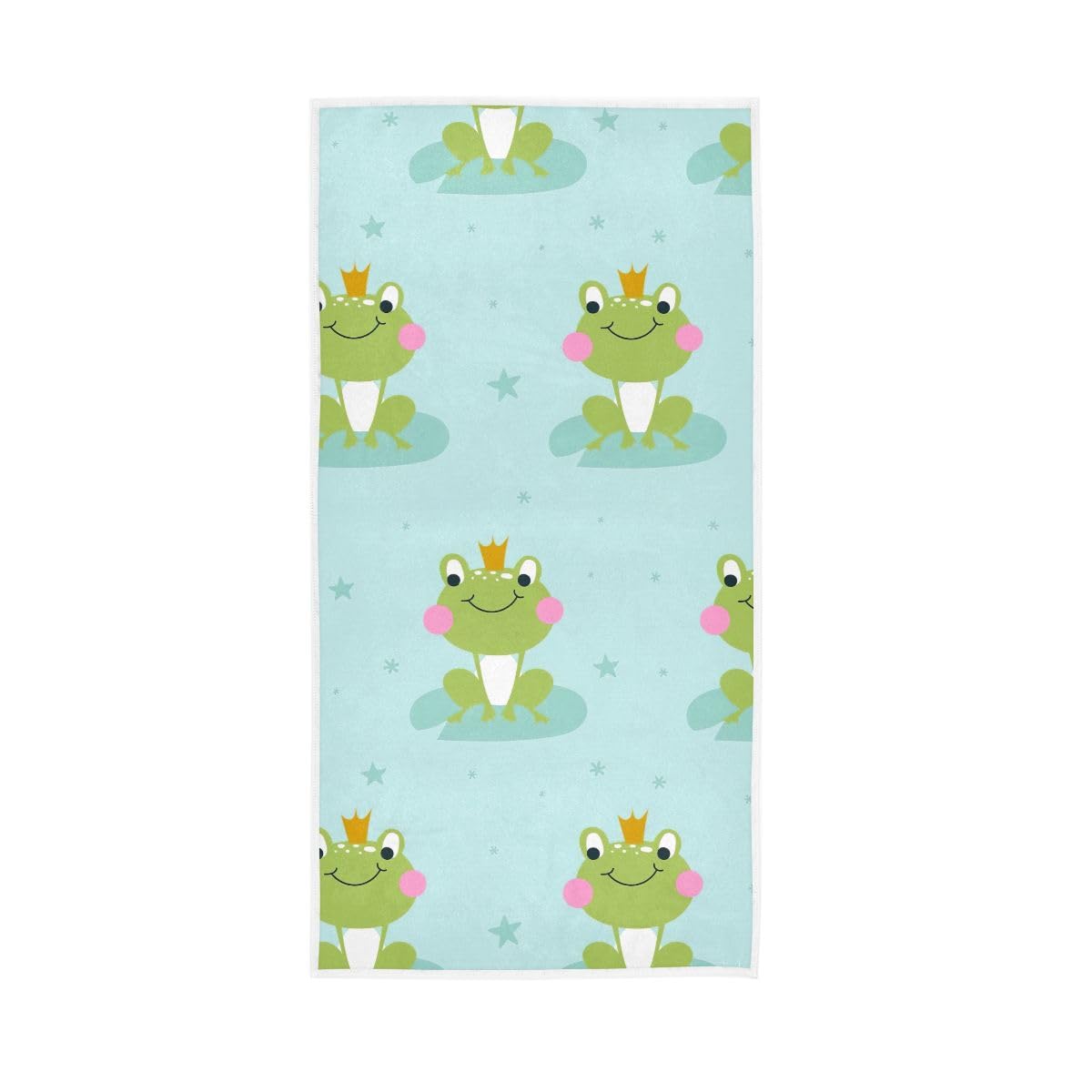 HUYGD Frog Funny Blue Hand Towel, 15 x 30 Inches, Soft Highly Absorbent Towels for Bathroom Gym Shower