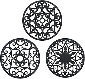 Flintronic Siliconen mat, 3 stuks antislip siliconen onderzetterset, multifunctionele hot pads, lepelrust, koken en eten, flexibel, duurzaam, vaatwasmachinebestendig waterdicht hittebestendig gesneden