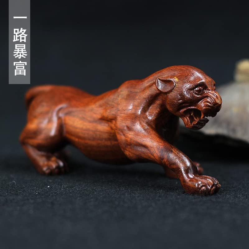Mascot Wooden Crafts Wood Carving Art Wood Decoration Artwork 赞比亚小叶紫檀一路暴富 血檀雕刻摆件似小叶紫檀文玩送礼 手把件(血檀一路暴富)