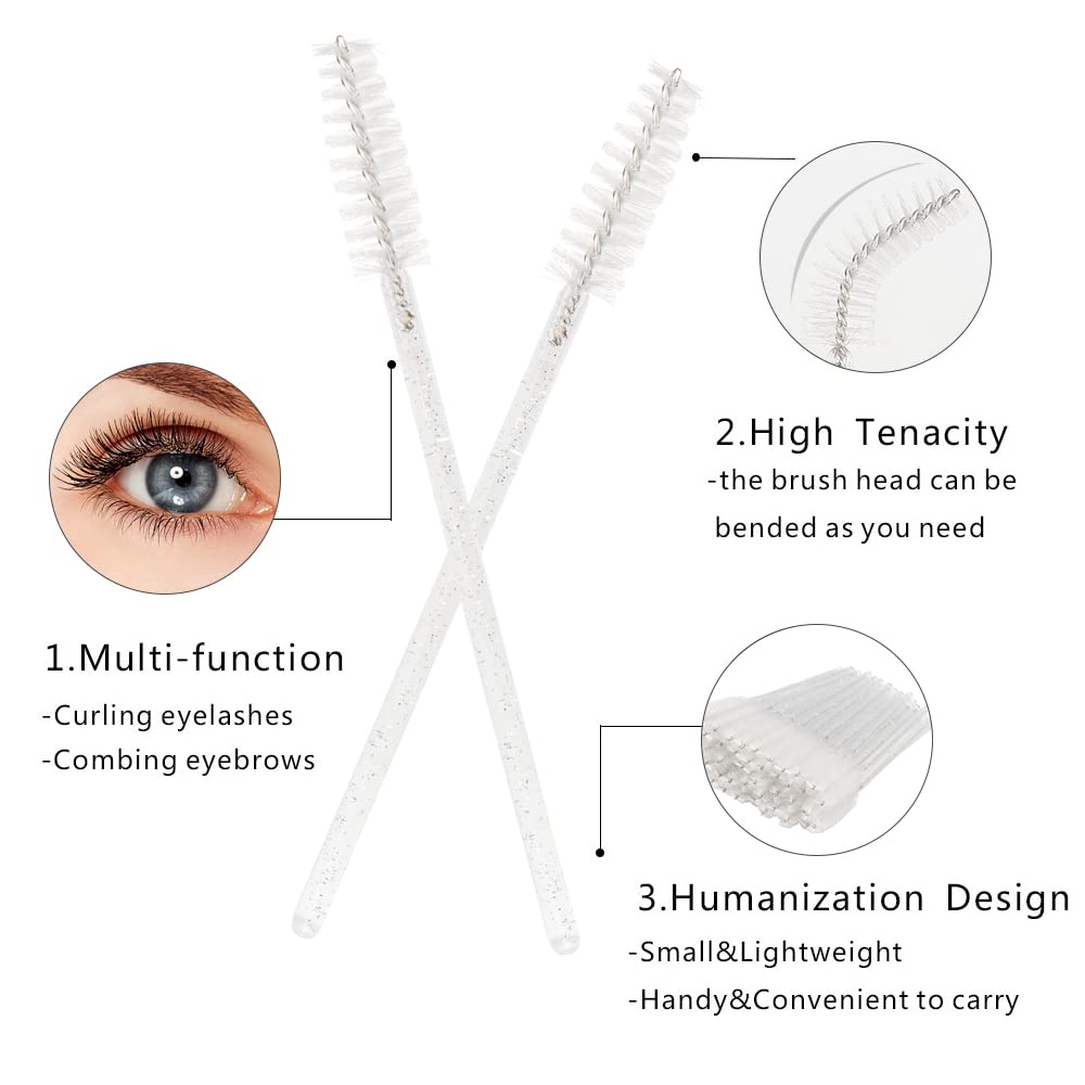 300 brochas desechables de cristal para pestañas | Kit de herramientas de maquillaje para extensiones para extensiones de brochas, aplicadores de brochas