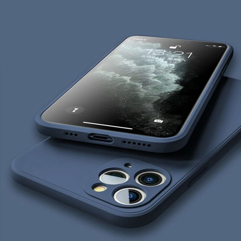 Carcasa de silicona mate para iPhone 13 Pro Max Elegante Ultra Fine Protege Cámaras (azul)