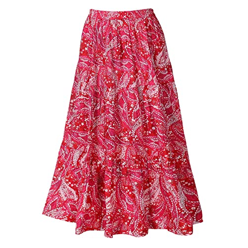 Catalog Classics Womens Reversible Boho Maxi Skirt - Paisley Long Skirt Gray Paisley, Small, 36" L #TOP1