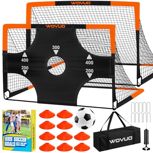 Soccer Goals for Backyard Set of 2, 6x4 ft Portable