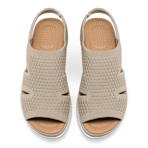 Image of mysoft Womens Comfortable Walking Sandals Slip On Air Cushion