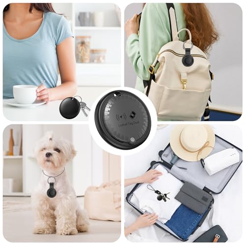 Air Tracker Tag Android, Bluetooth Localizador Smart Tag Compatible con Google ”Find Hub”, Tracker Tag para Llaves, Maletas y Carteras, Resistente al Agua, Regalos para la Familia (Negro, 2 pcs)