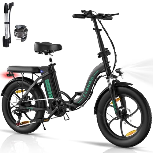 Elekgo Bicicleta Eléctrica, 20 3.0 Fat Tire Bici Eléctrica Plegable Con Motor De 250w, 36v 12ah Batería Extraíble, Asistencia De Pedal, 7-Velocidades Bicicleta Montaña Ebike Para Unisex Adulto Elekgo Bicicleta Eléctrica, 20 3.0 Fat Tire Bici Eléctrica Plegable Con Motor De 250w, 36v 12ah Batería Extraíble, Asistencia De Pedal, 7-Velocidades Bicicleta Montaña Ebike Para Unisex Adulto
